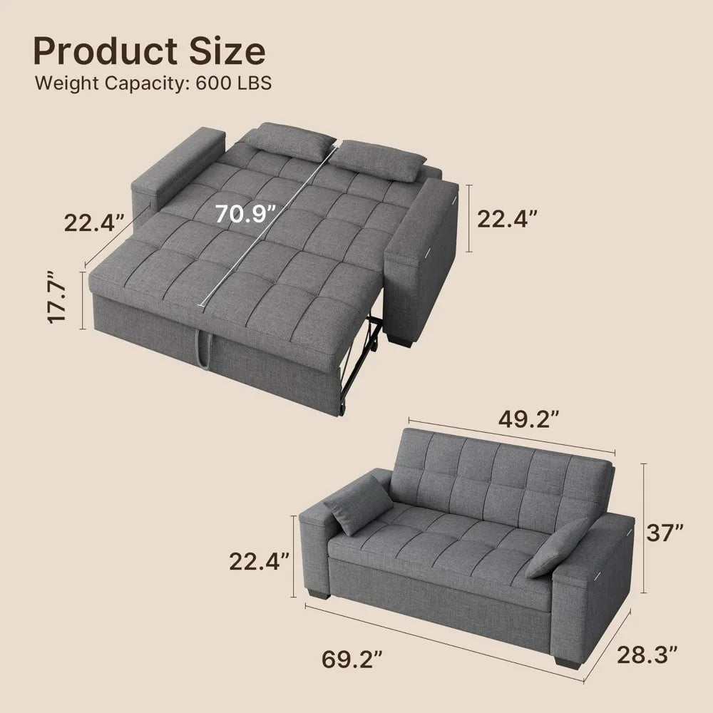 Convertible Sofa Bed, Queen Size Sleeper