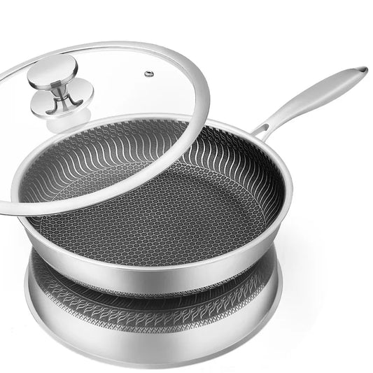 Nonstick Honeycomb Fry Pan With Lid