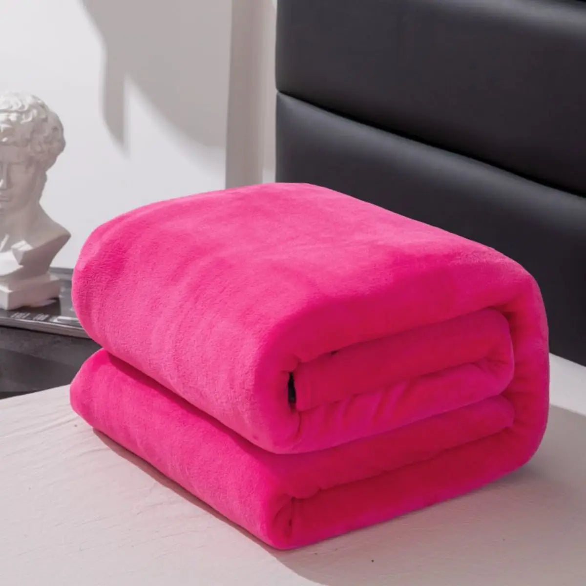 Blanket solid color with thickened fleece, machine washable