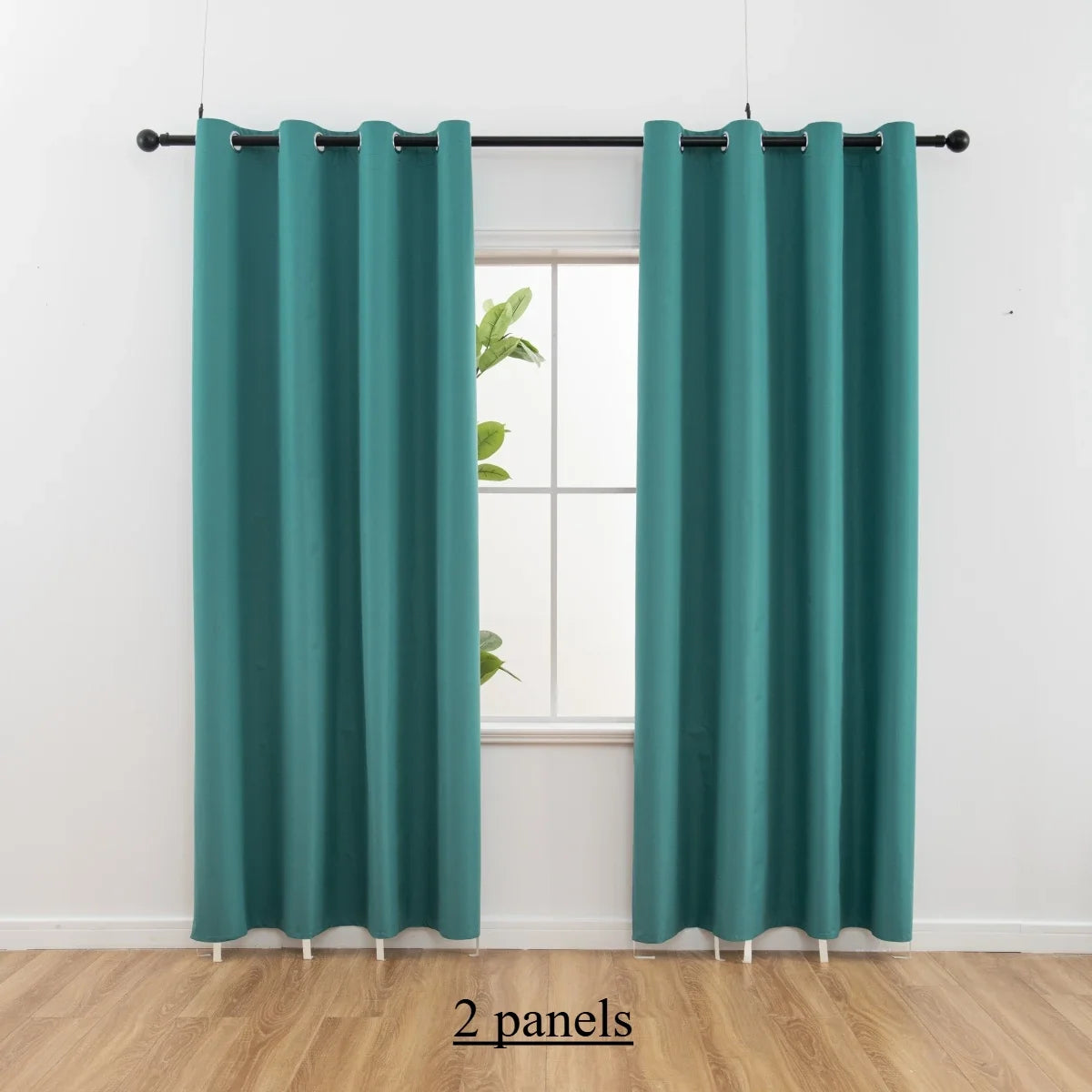 2pcs Solid 100% Blackout Curtains