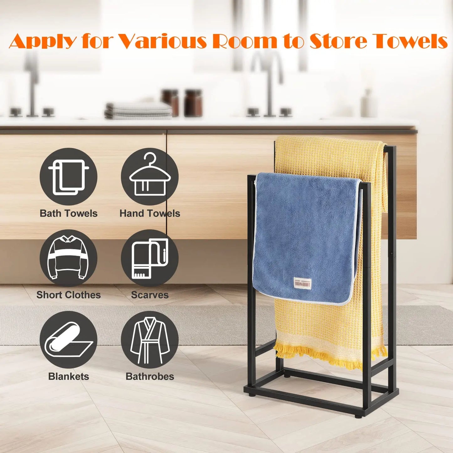 2-Tier Freestanding Towel Rack