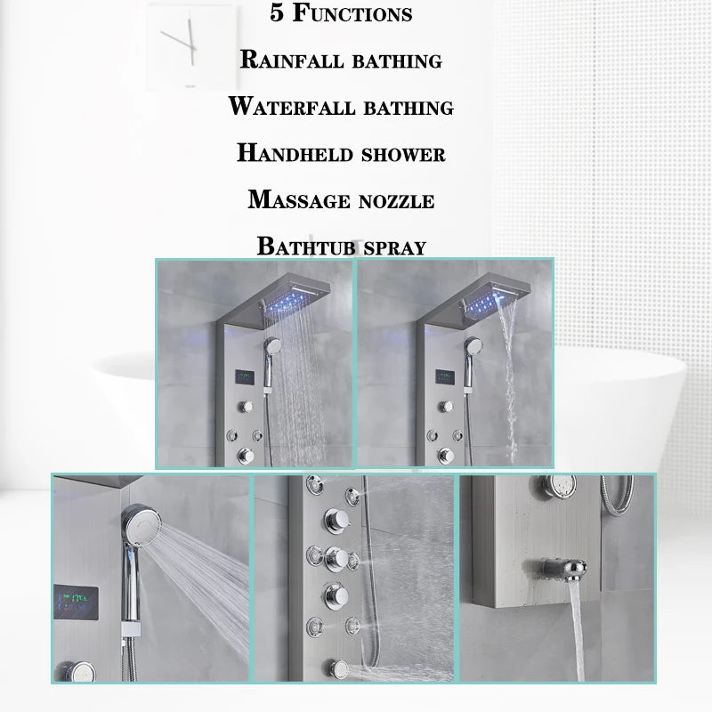 LED Rainfall Shower Panel System