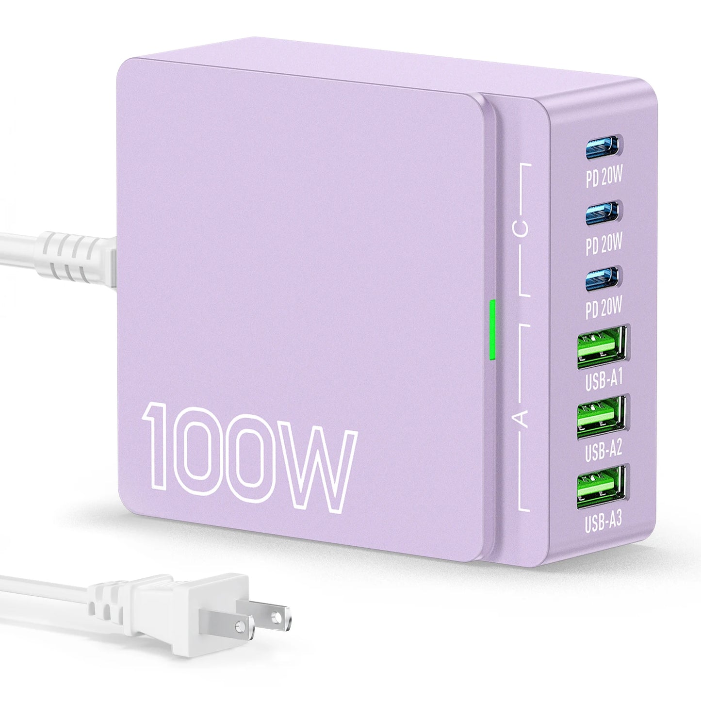 6-Port Quick Charge Hub PD 3.0 Type C and USB A