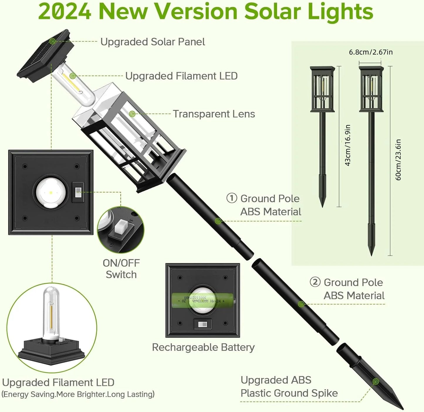 2/6/8 Pack Solar Pathway Lights