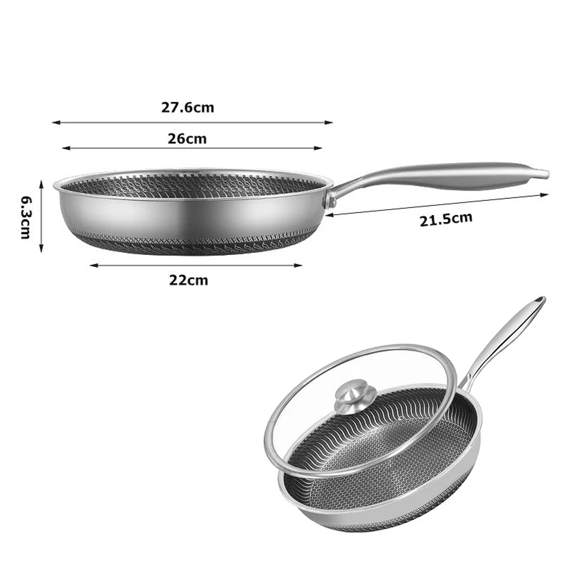 Nonstick Honeycomb Fry Pan With Lid
