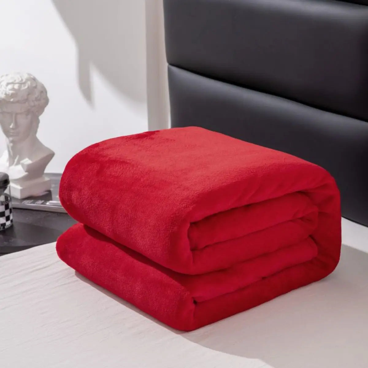 Blanket solid color with thickened fleece, machine washable