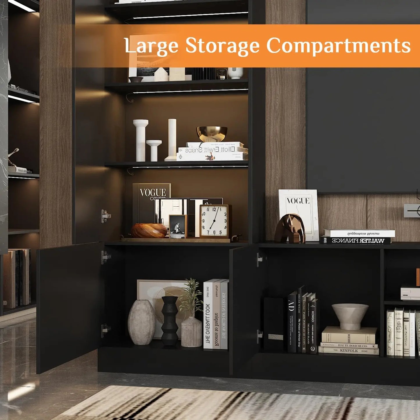 114" Entertainment Center with Bookshelves