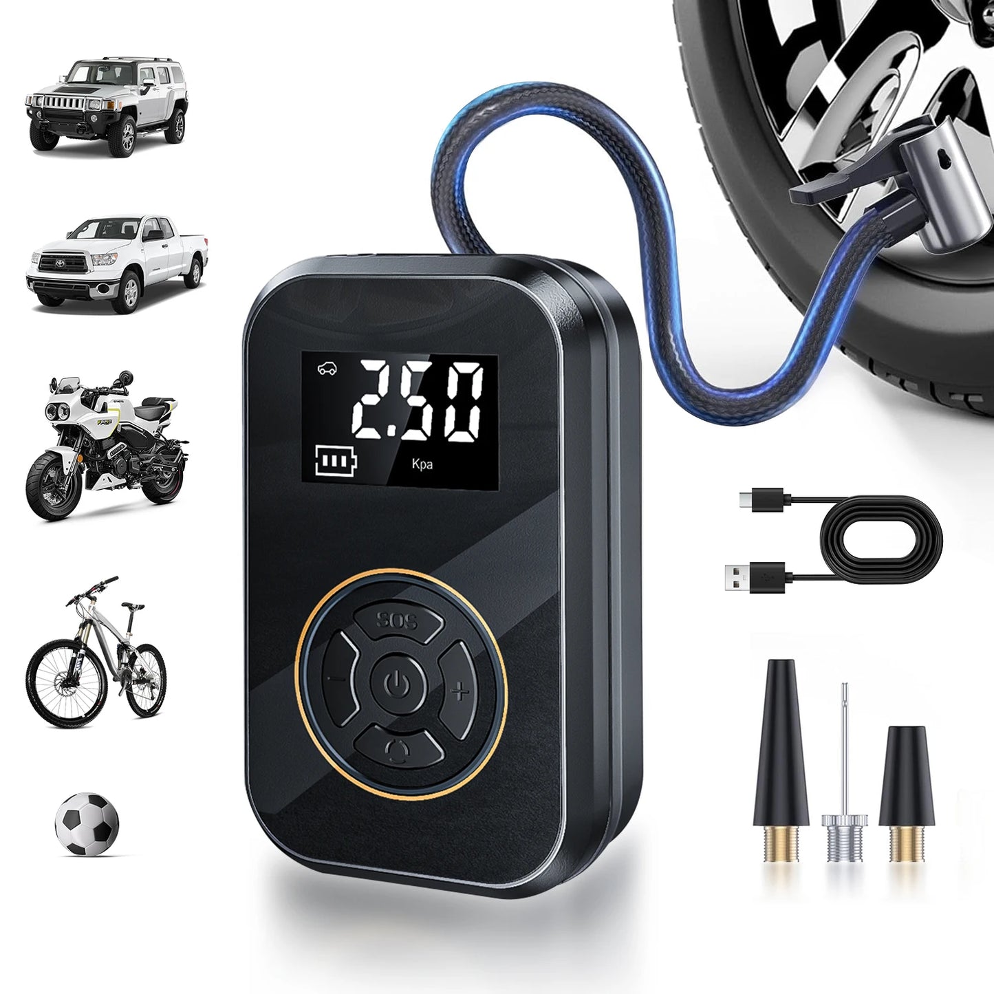 Portable Tire Inflator With Digital Display