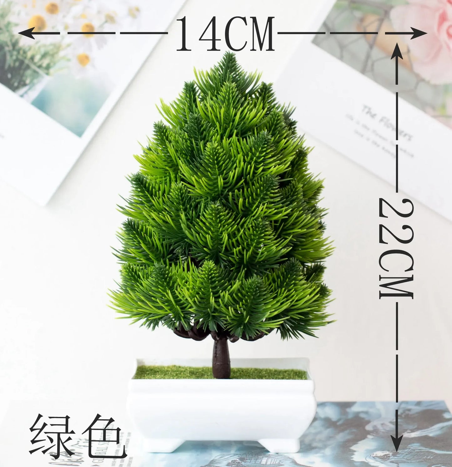 Artificial Potted Bonsai Green Small Tree Plants