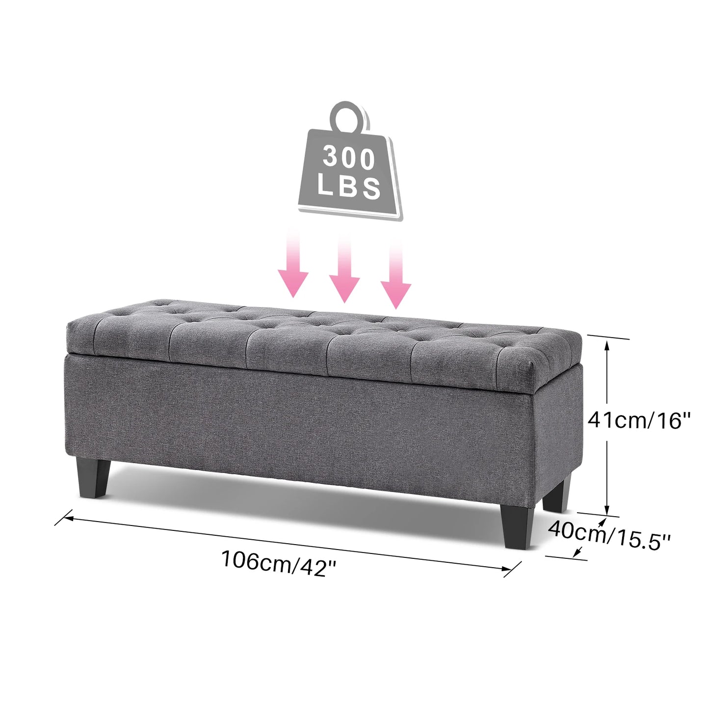42'' Storage Ottoman Bench
