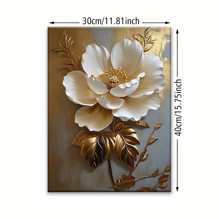 White Floral Canvas Wall Decor