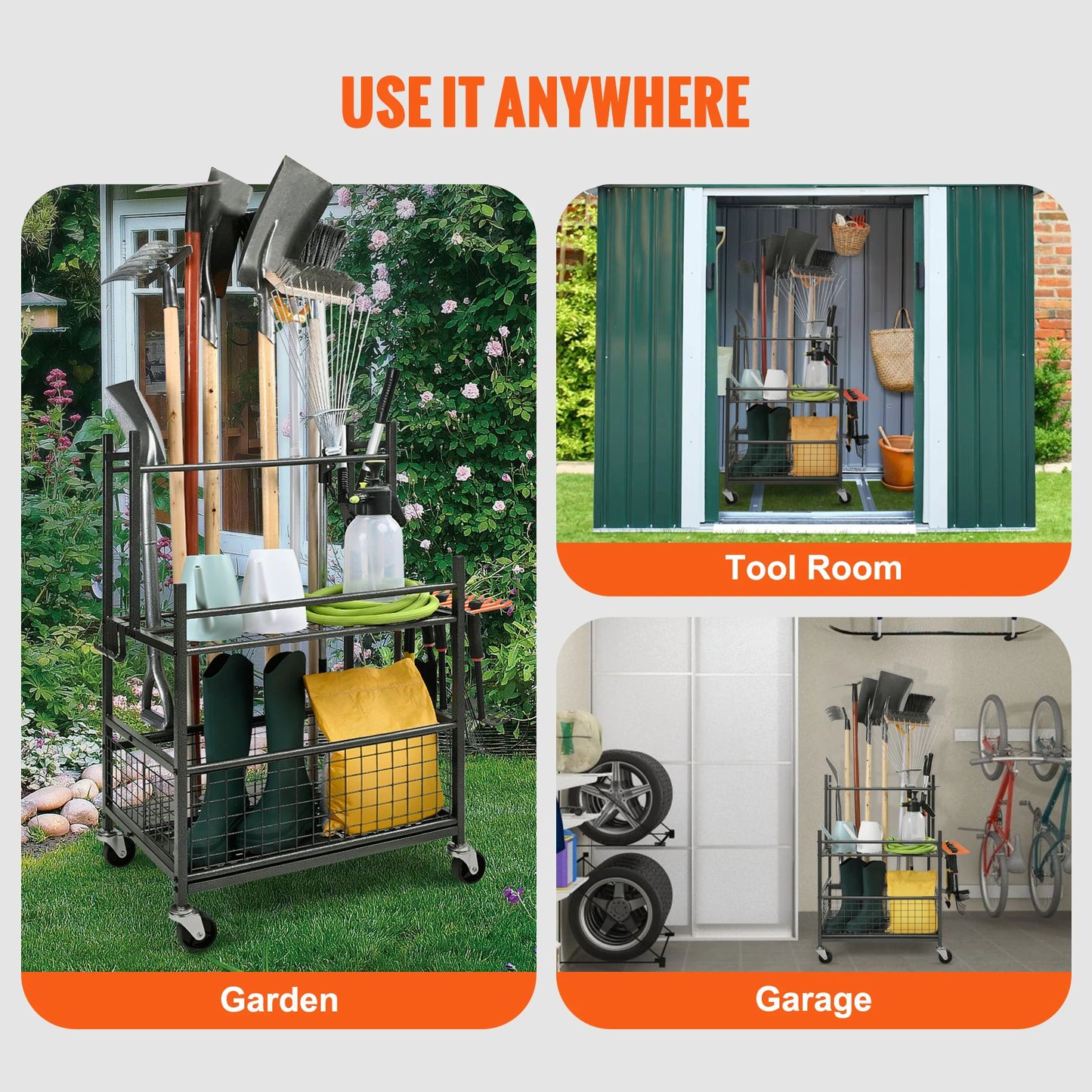 16 Slots Yard Tool Organizer