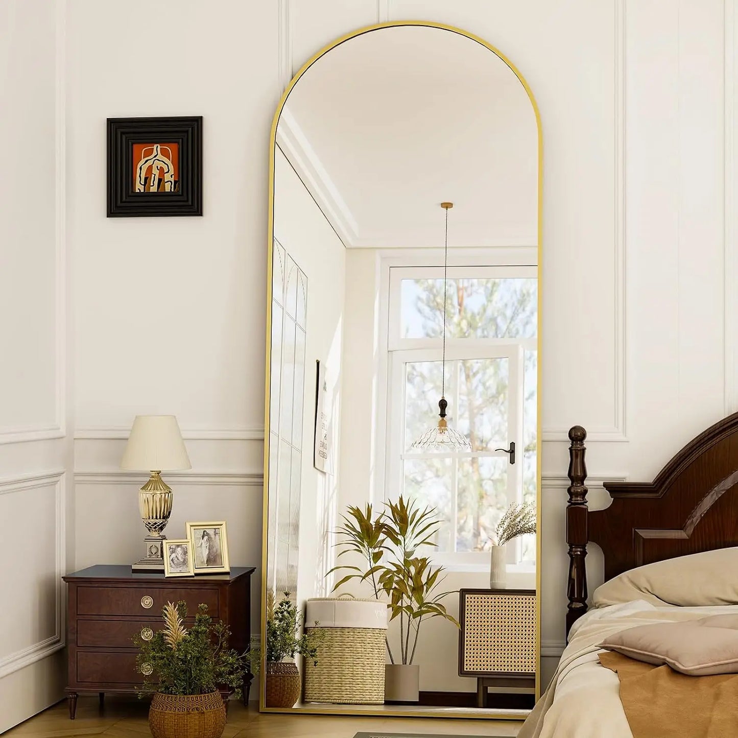 21x64 inch Arched Full Length Mirror-Aluminum Alloy Frame