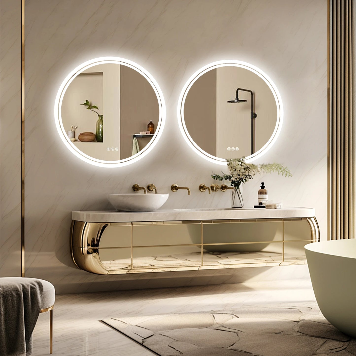 Mirror with LED Lights Circle Backlit