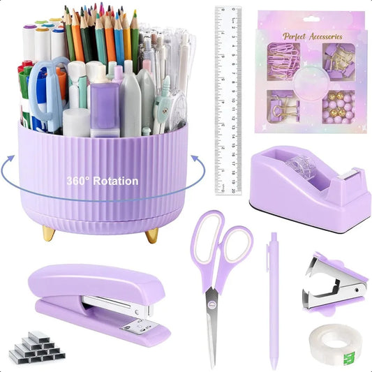 Purple 360°Pen Holder And Accessories