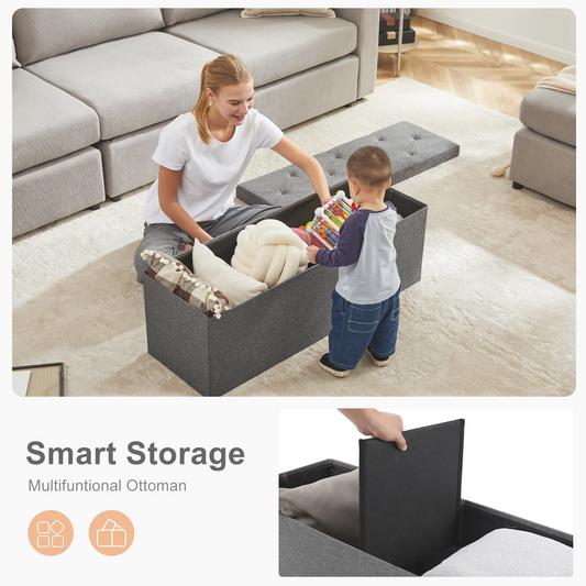 Hidden Storage Footstool Bench