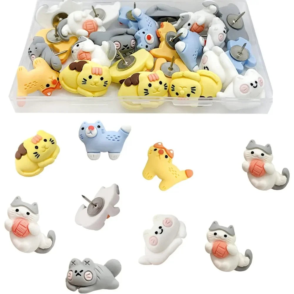 30 pcs Cartoon Push Pins for Cork Board
