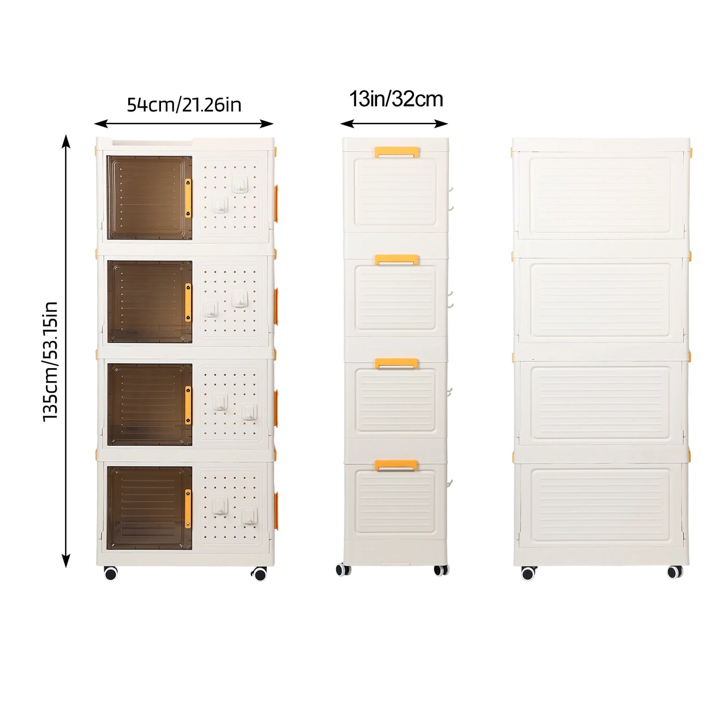 Stackable Collapsible Storage Bins with Wheels