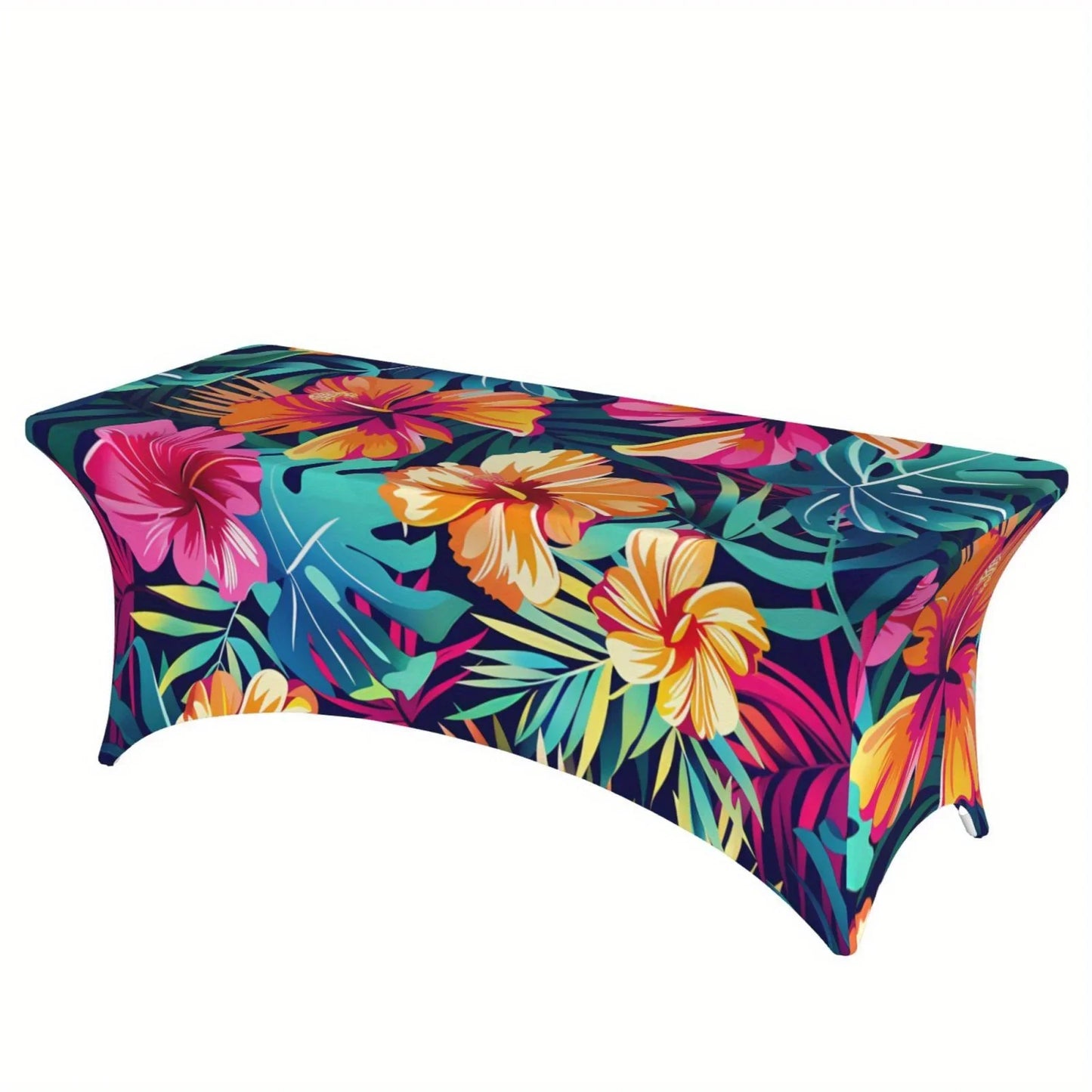 2PCS Vibrant Tropical Print Stretchable Tablecloth