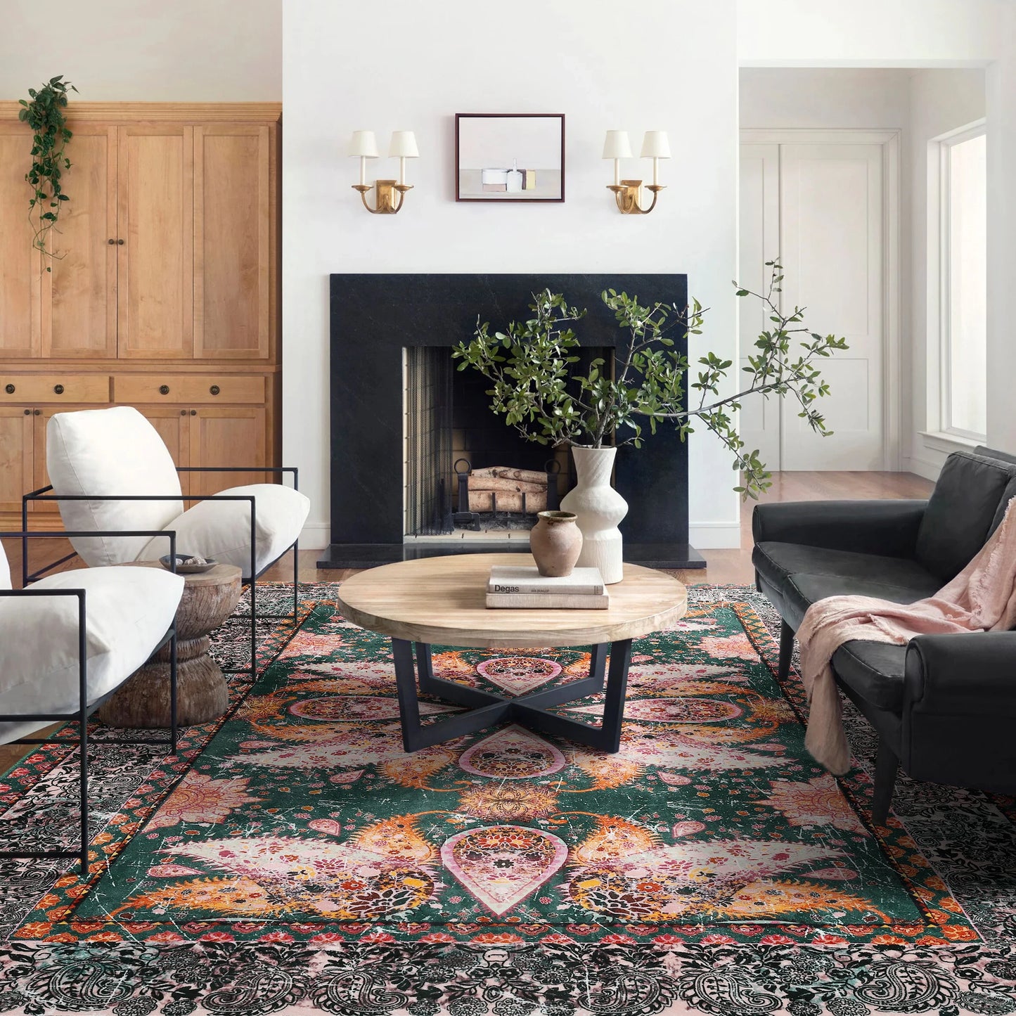 Vintage Floral Area Rug Fluffy