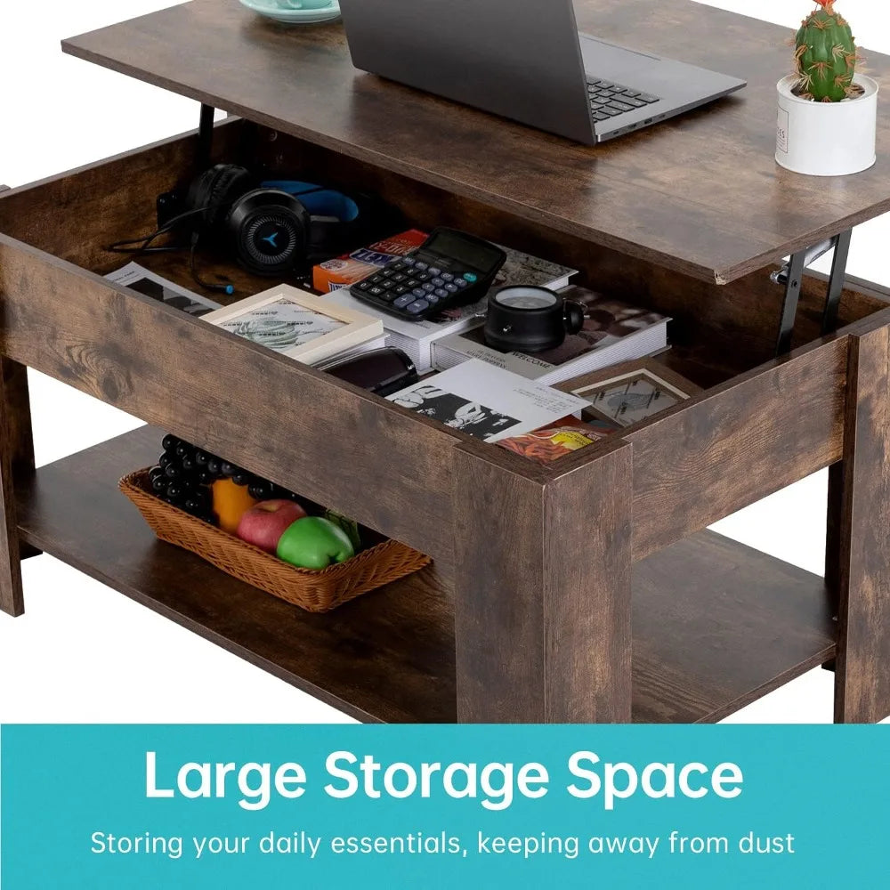 Lift Top Coffee Table with Hidden Compartment