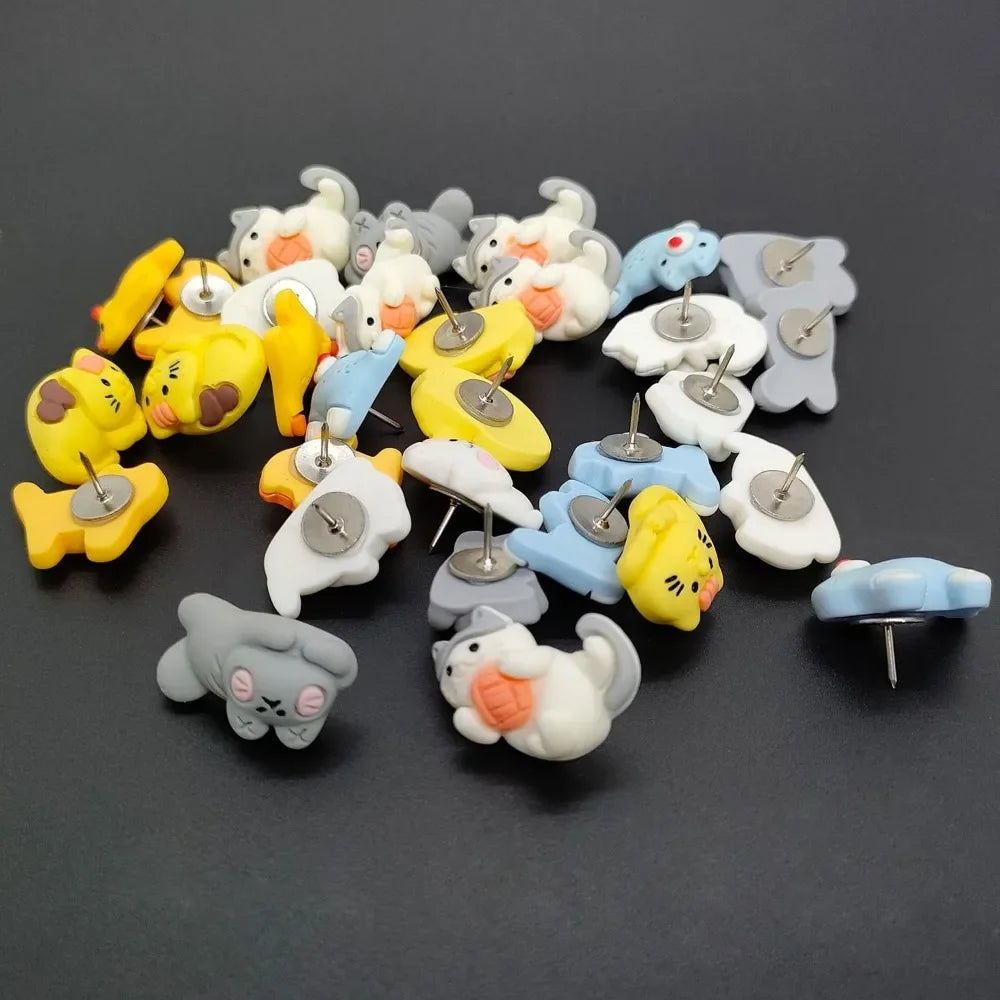 30 pcs Cartoon Push Pins for Cork Board