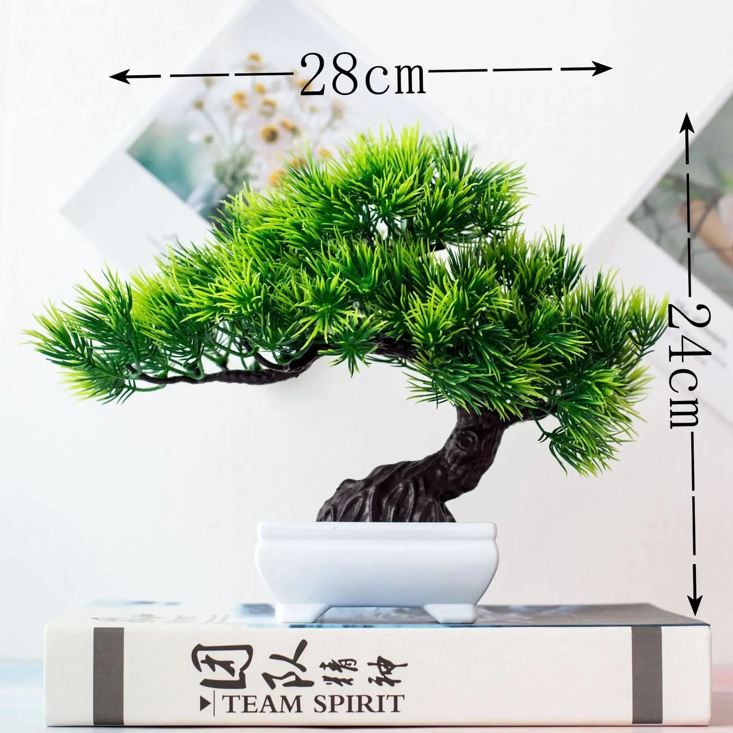 Artificial Potted Bonsai Green Small Tree Plants