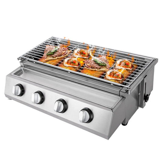 Smokeless Barbecue Grill 4 Burners LPG Gas Portable