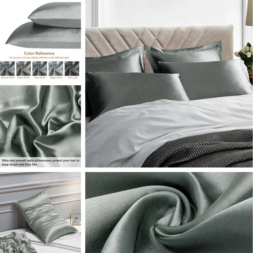 2 Pc Satin Pillowcase for Hair and Skin