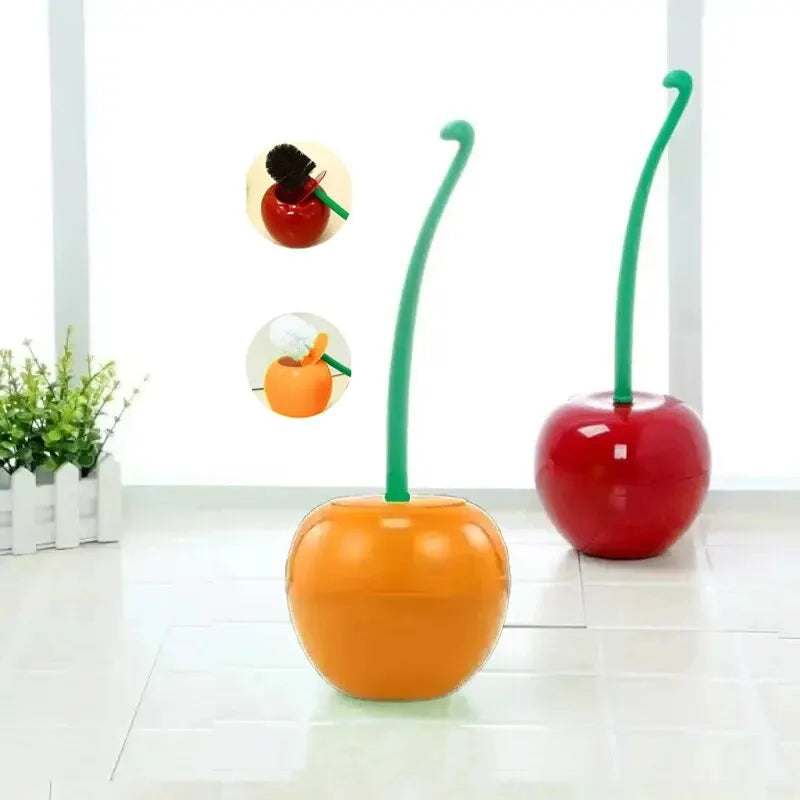 Cherry Shape Toilet Brush Holder Set