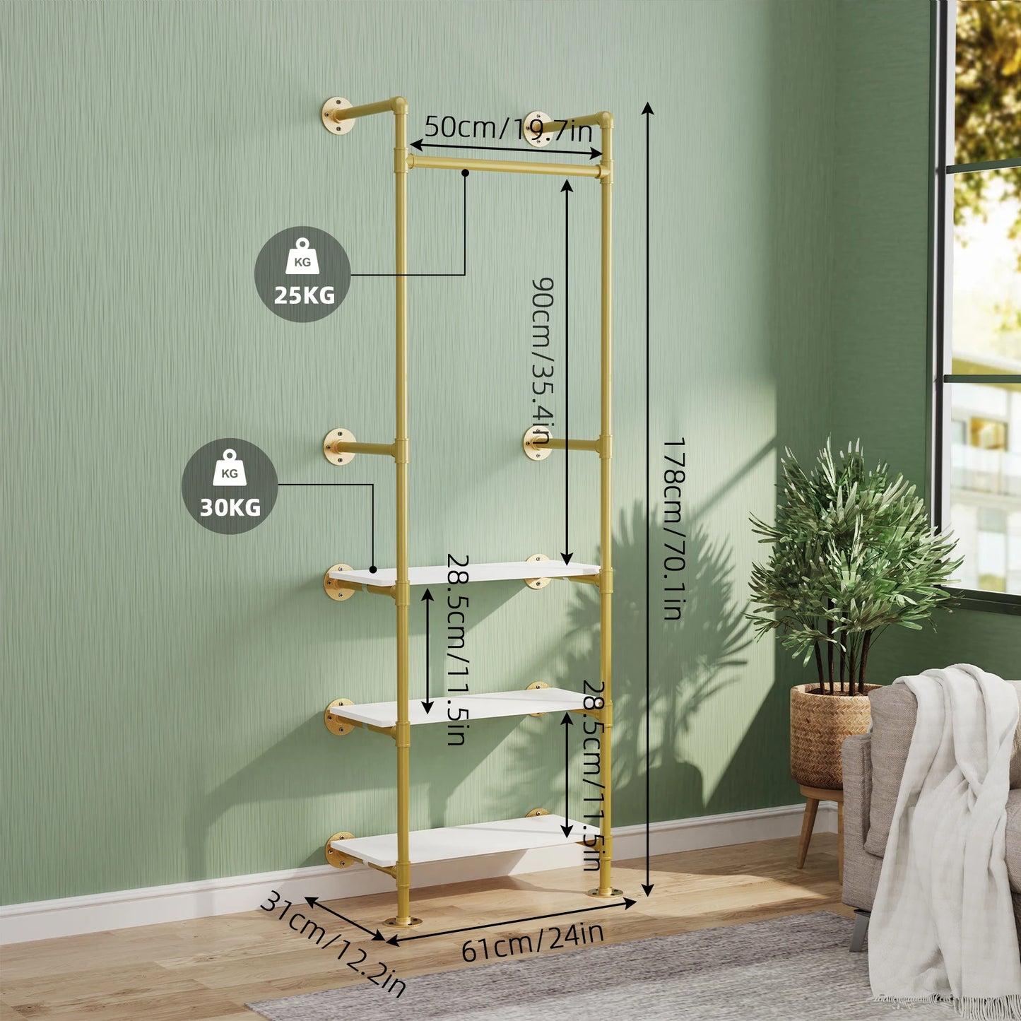 Industrial Pipe Clothing Rack