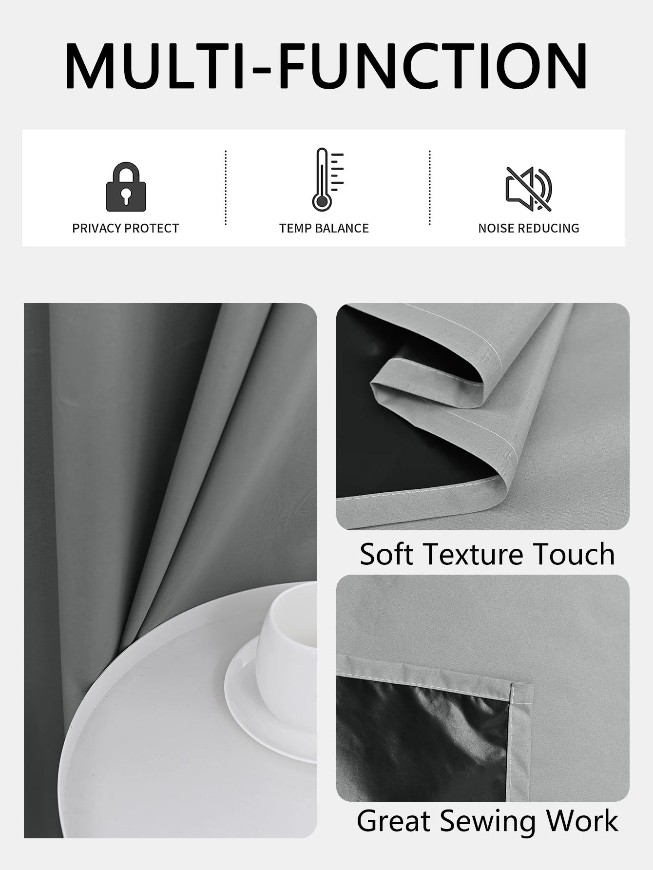2pcs Solid 100% Blackout Curtains