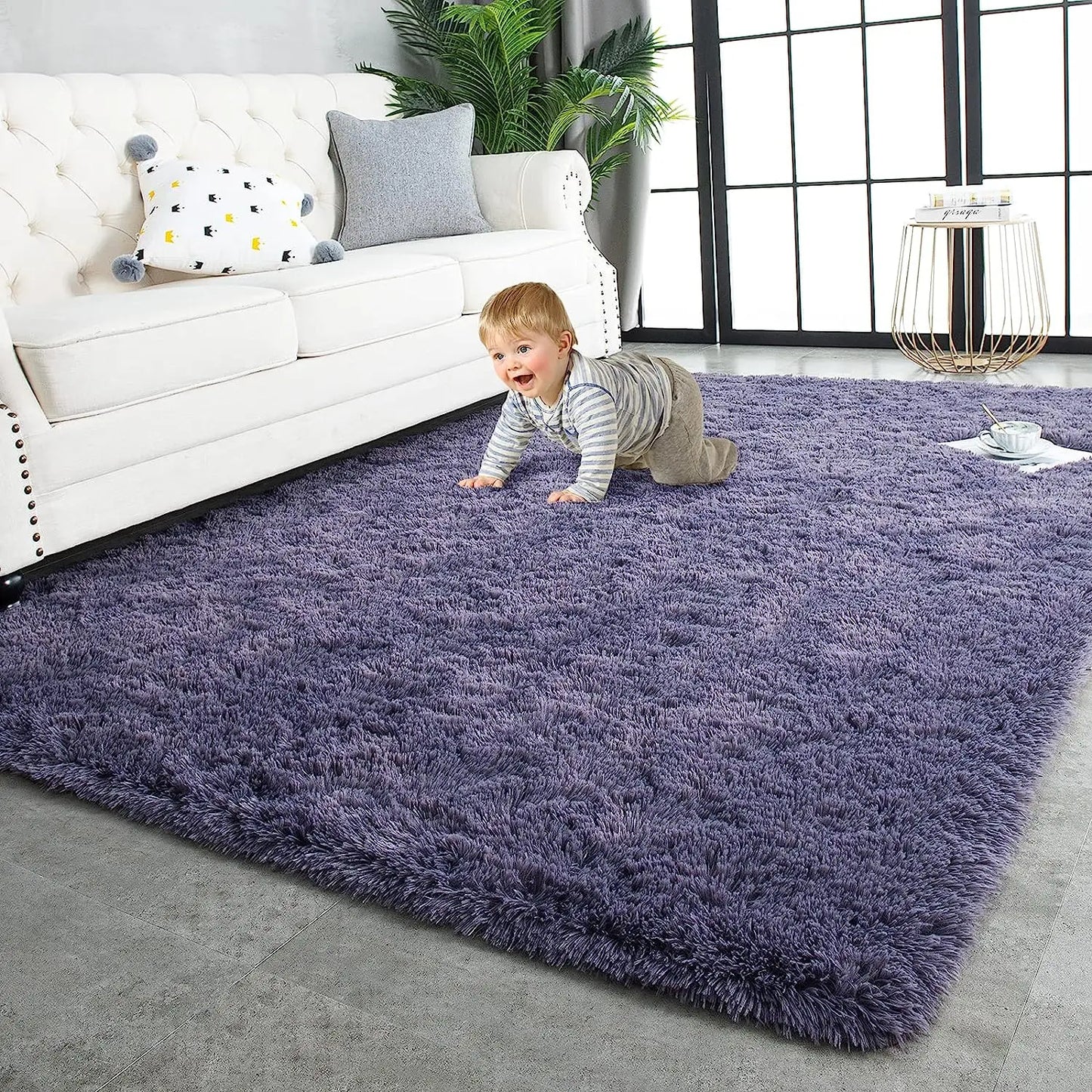 Fluffy Area Rug Non Slip for Hardwood Floors