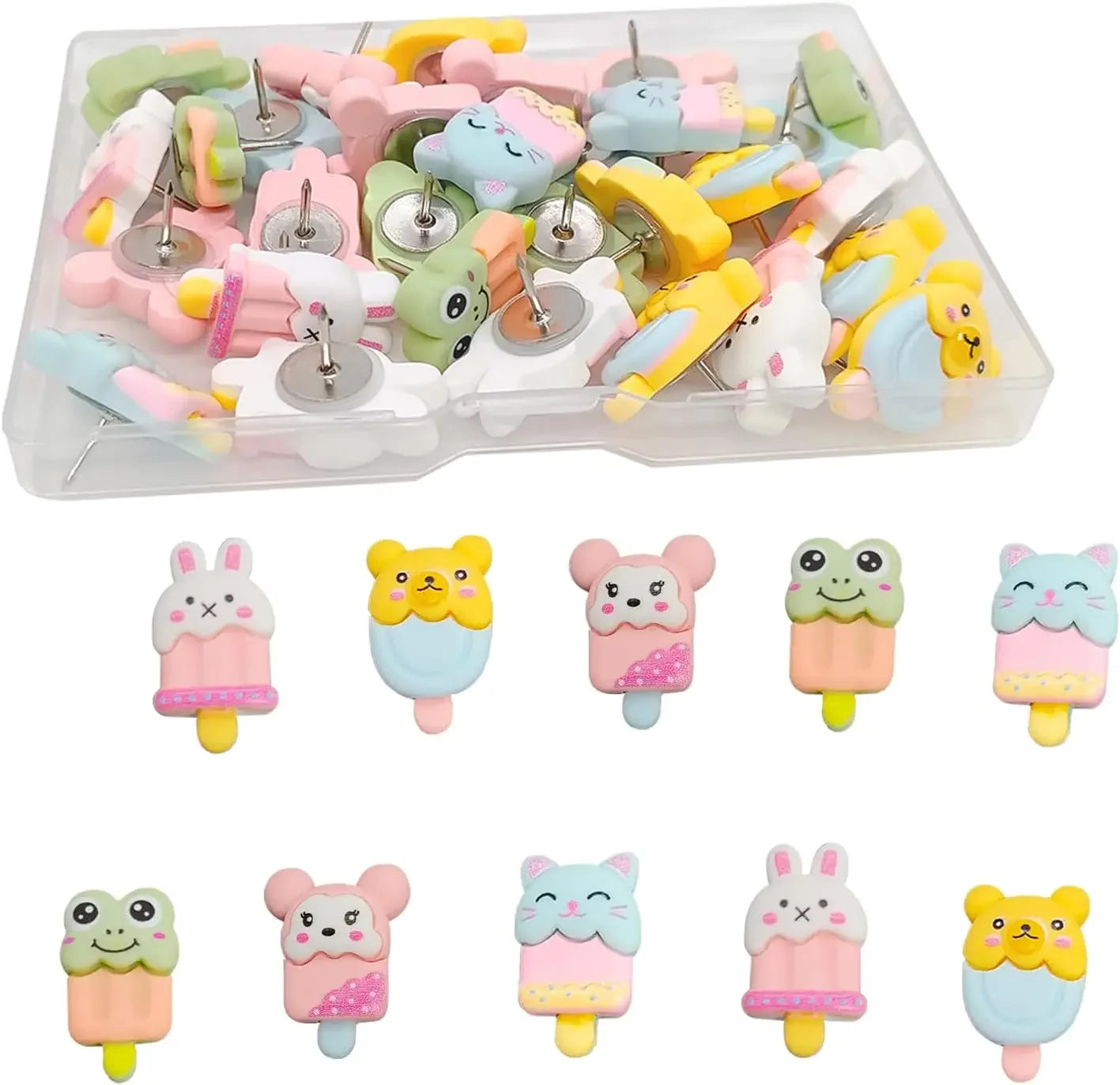 30 pcs Cartoon Push Pins for Cork Board