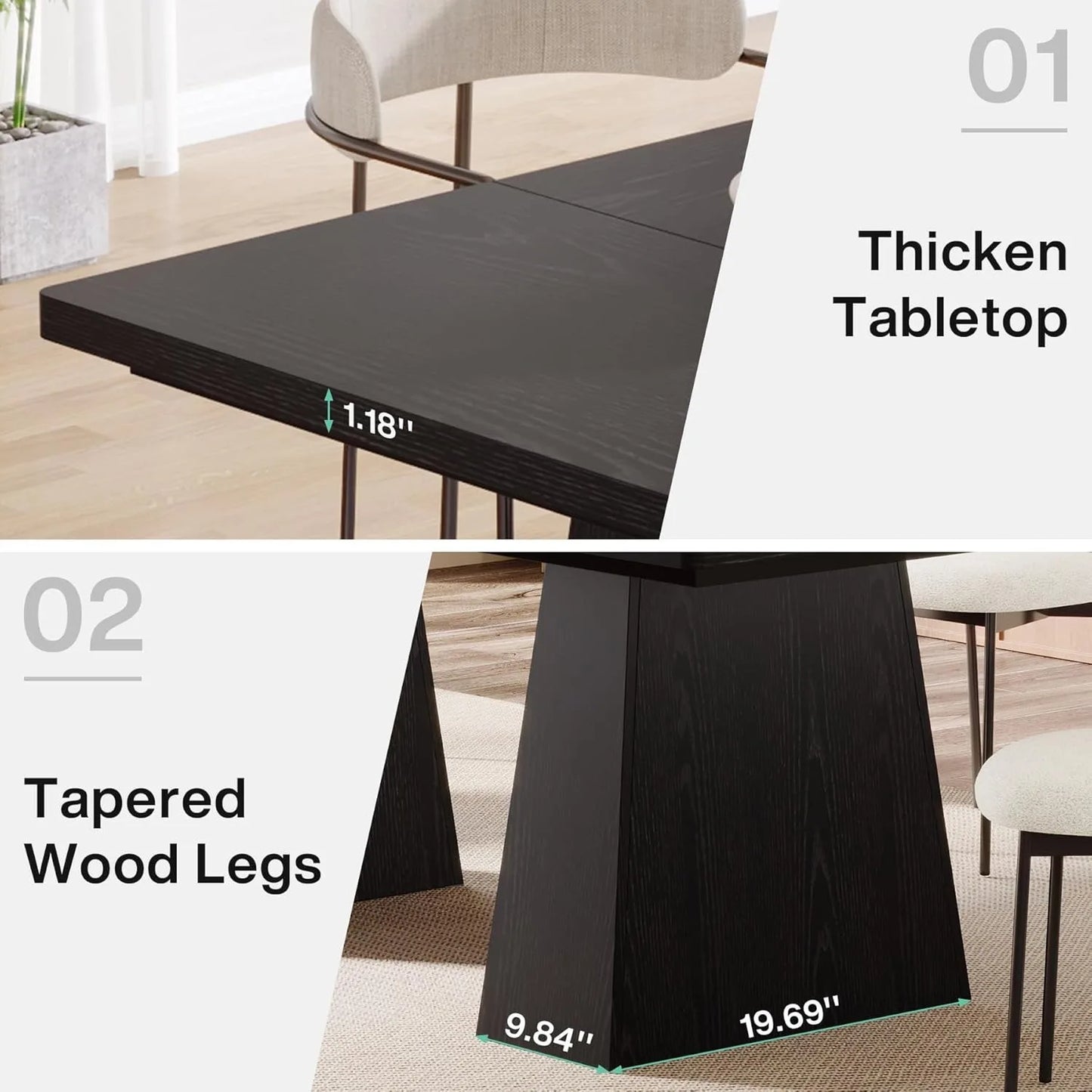 Black Dining Table for 4-6