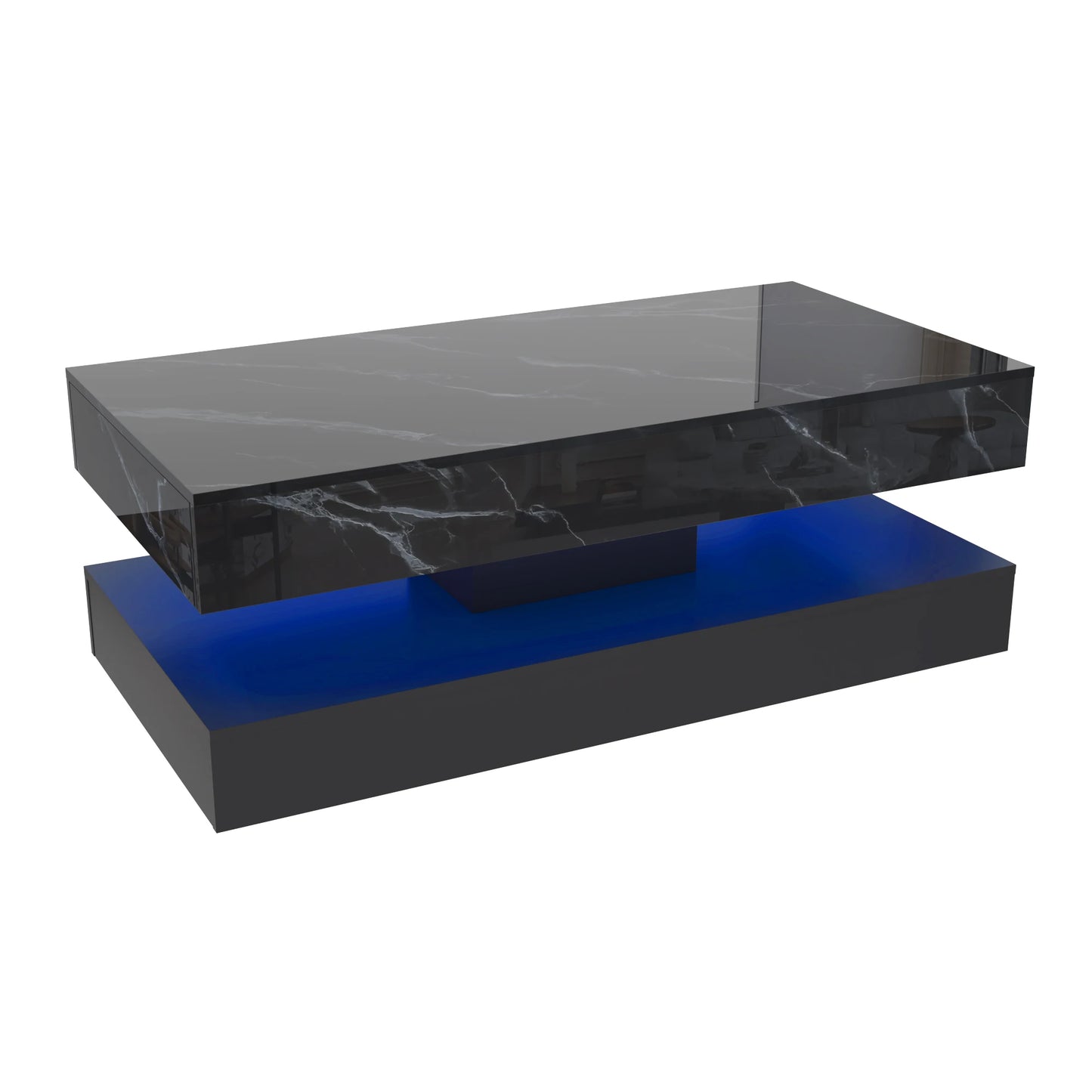 Coffee Table with LED lights and 2 Storage Drawers