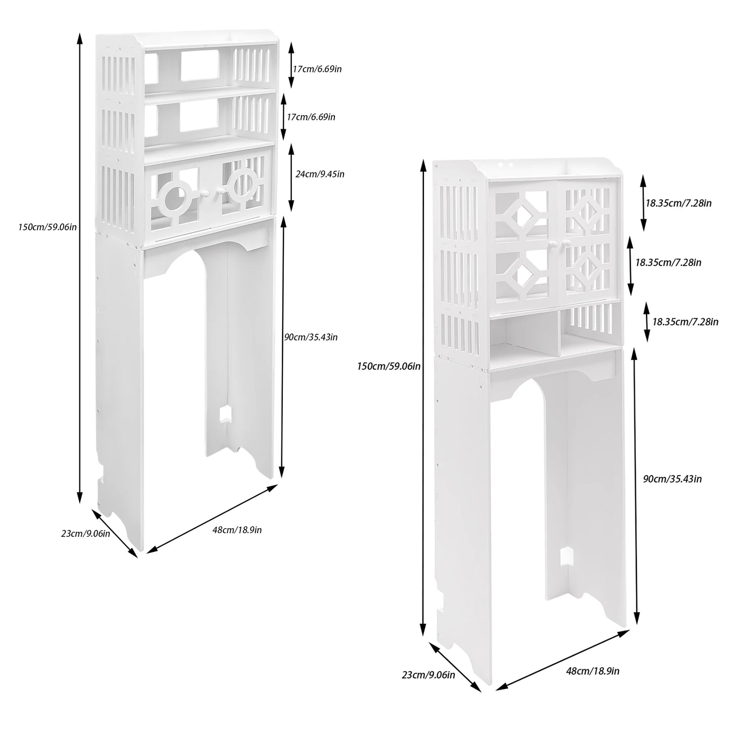 4 Tier Over The Toilet Storage Cabinet