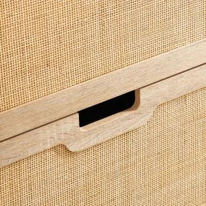 Natural Rattan Shoe Storage Cabinet with 4 Flip Drawers