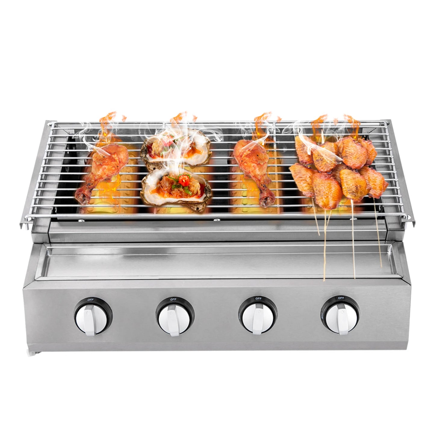 Smokeless Barbecue Grill 4 Burners LPG Gas Portable
