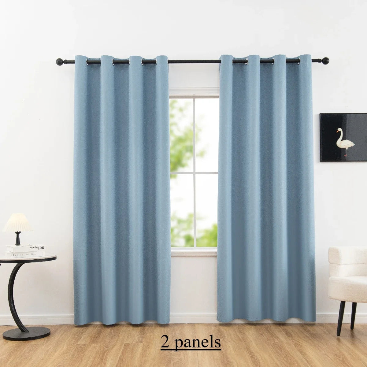 2pcs Solid 100% Blackout Curtains