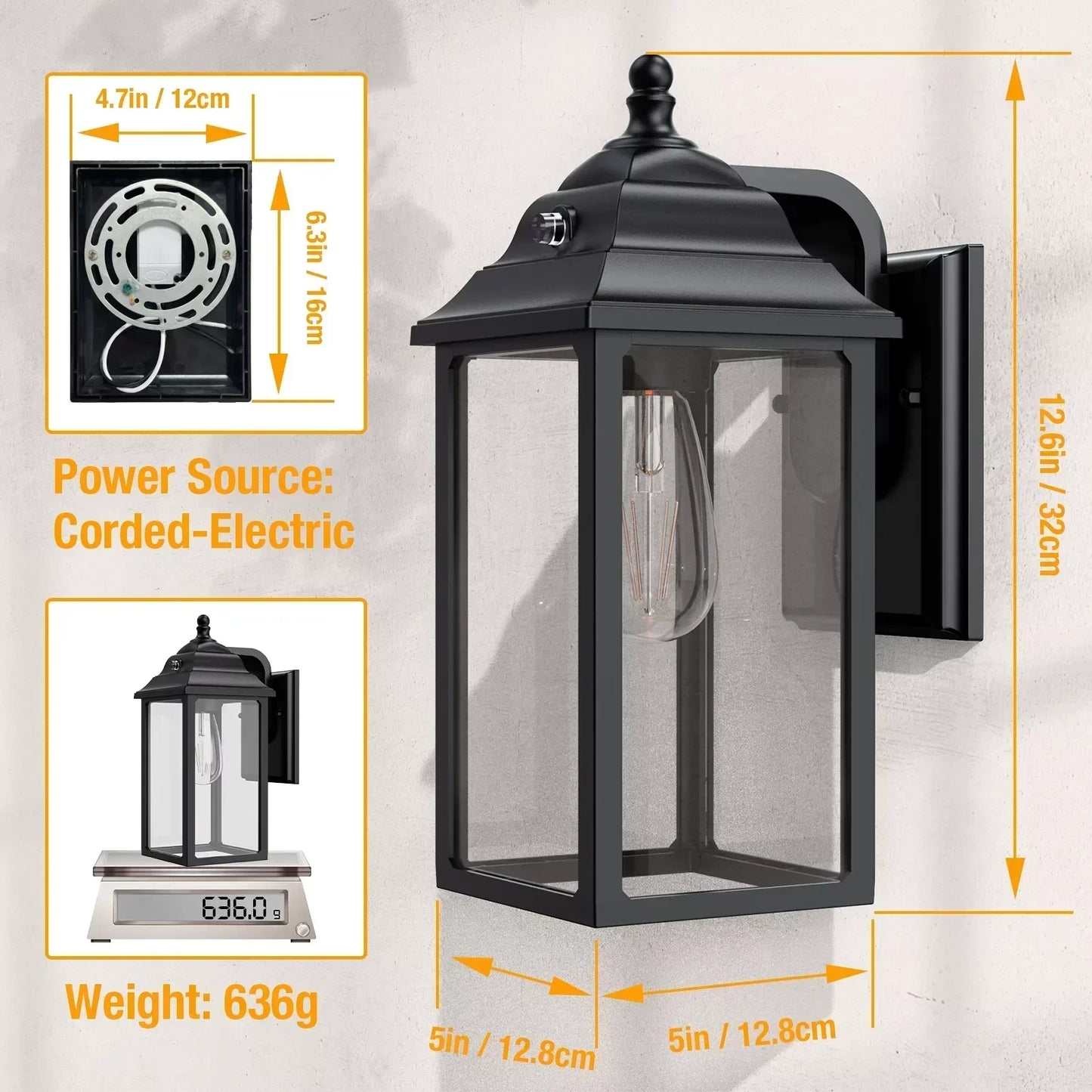 Set of 2 Wall Mount Outdoor Lights