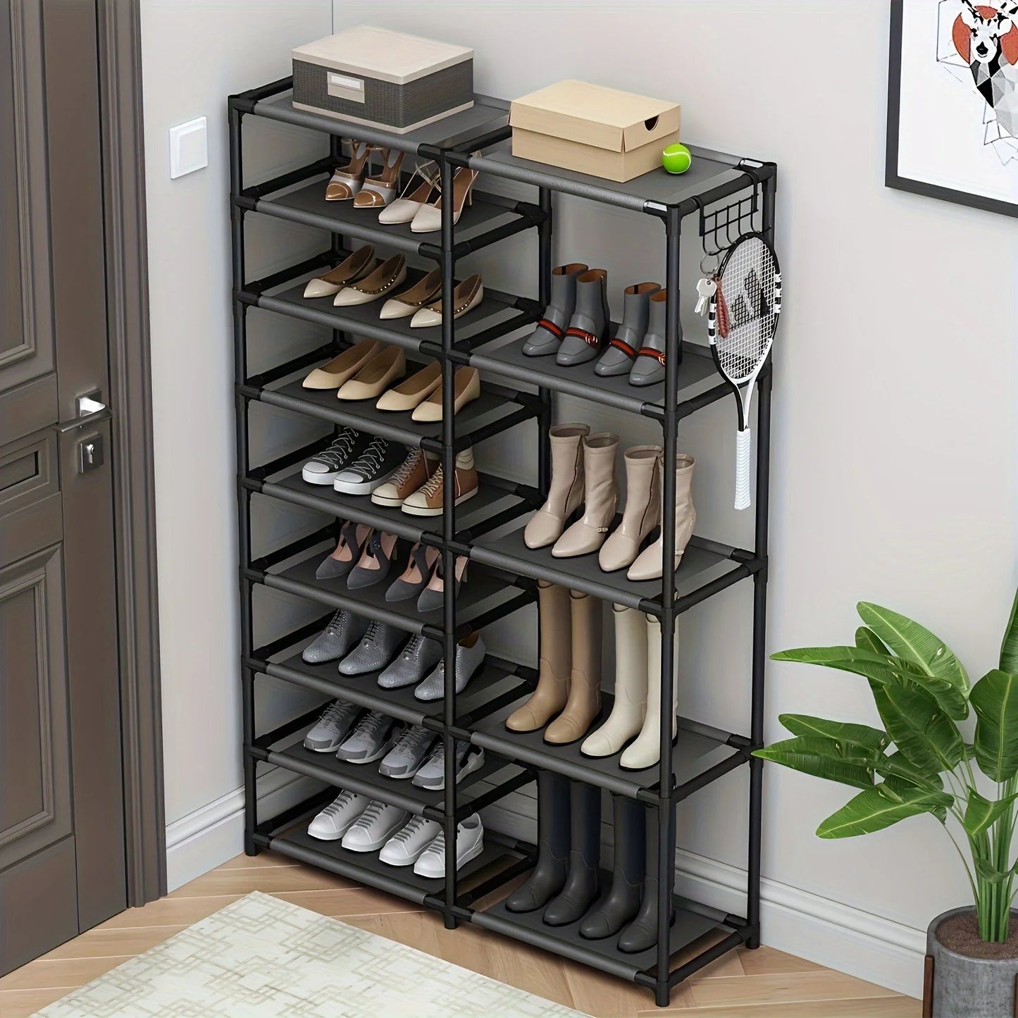 9-Tier Tall Shoe Rack Free-Standing