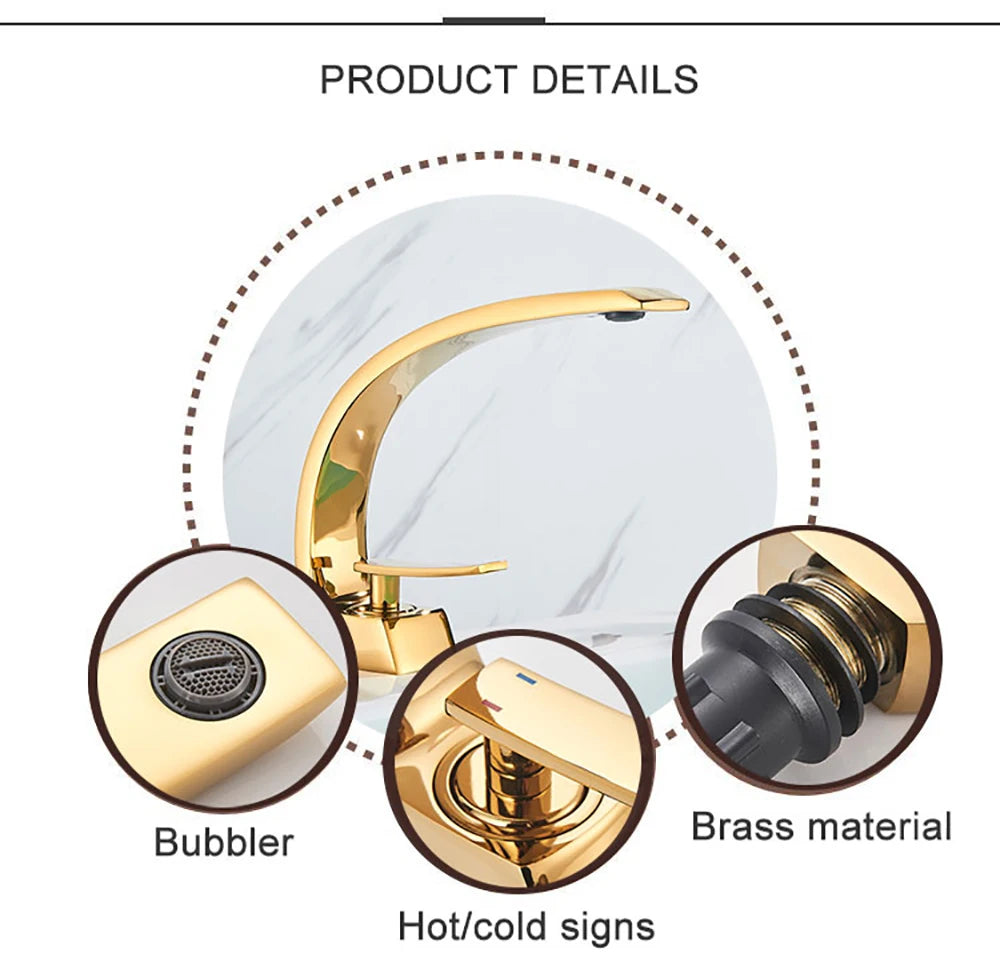 Bathroom Faucet Single Handle Deck Mount Crane