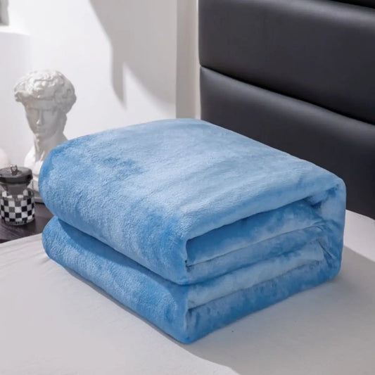 Blanket solid color with thickened fleece, machine washable