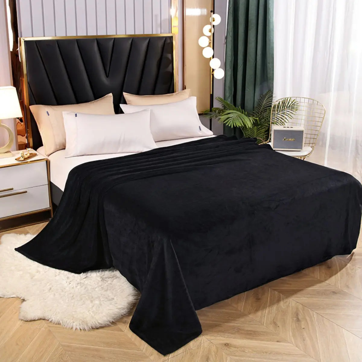 Blanket solid color with thickened fleece, machine washable