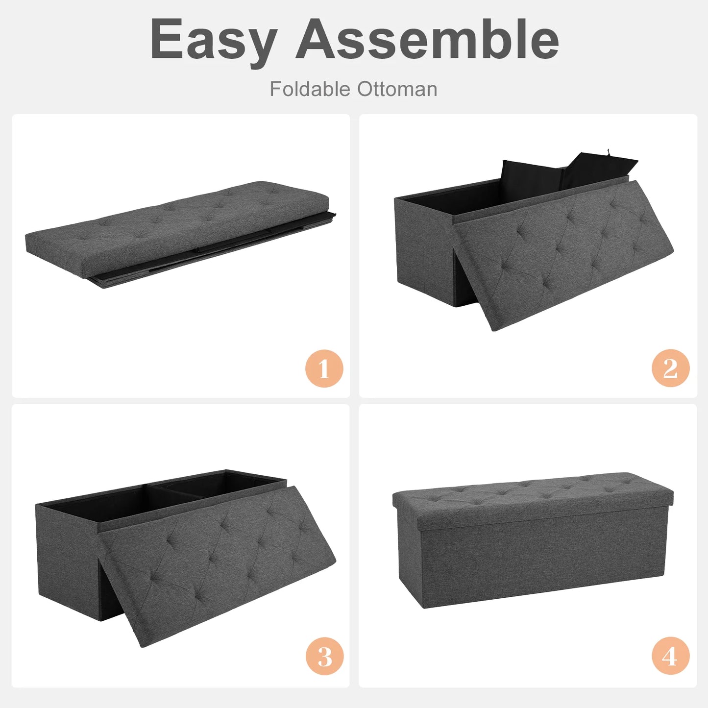 Hidden Storage Footstool Bench