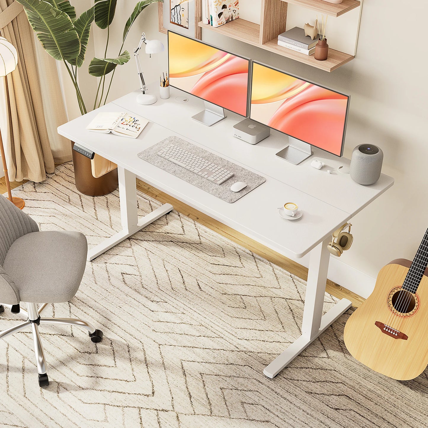 Computer Desk Electric Standing Height Adjustable 55x24 Inch