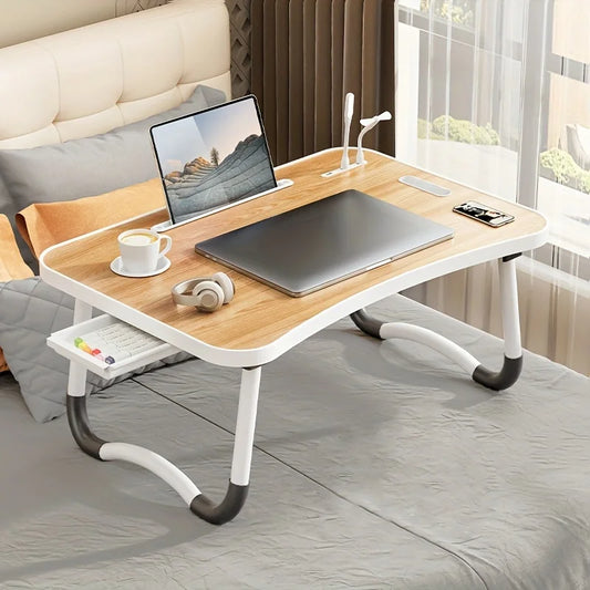 Portable Laptop Desk with USB Light, Tablet Slot