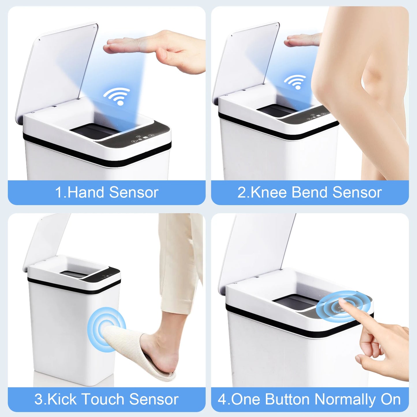 2 Pack Trash Cans Touchless Motion Sensor