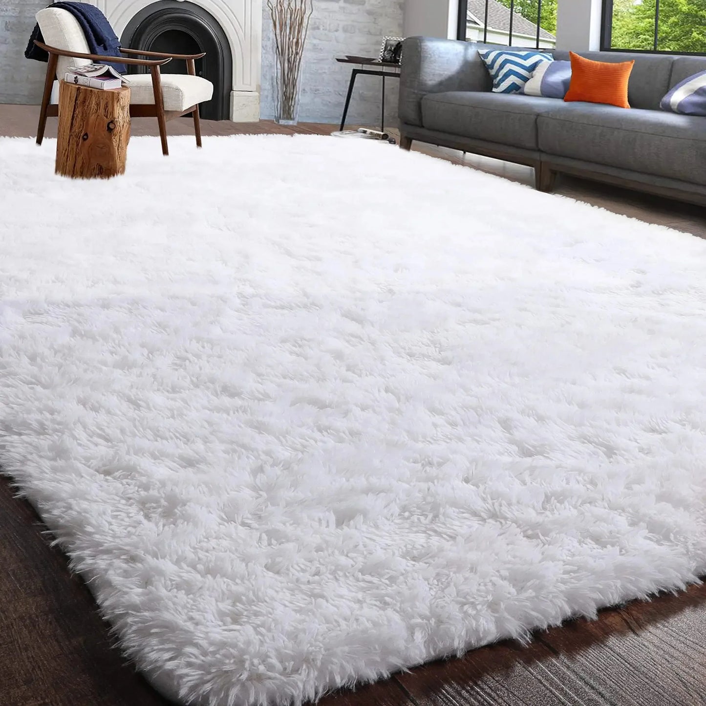 Fluffy Area Rug Non Slip for Hardwood Floors